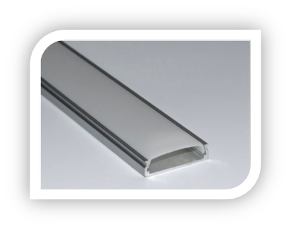фото SP266 Накладной алюминиевый профиль, Серебристый анодированый 2000х20х6мм, для всех двухрядных лент 