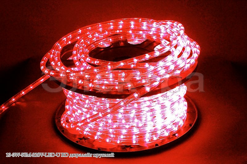 фото Дюралайт круглый 13-3W-50M-220V-LED-U RD  
