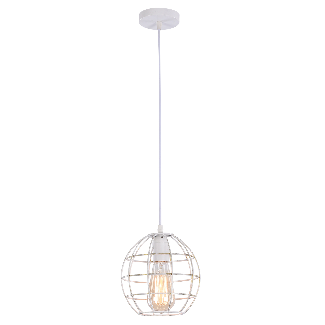 фото ЛЮСТРА ПОДВЕСНАЯ 1*60ВТ E27 MD.1703-1-P WH 