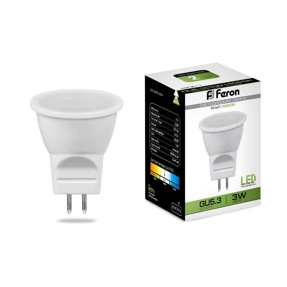 фото Лампа светодиодная Feron LB-271 MR11 G5.3 3W 4000K 