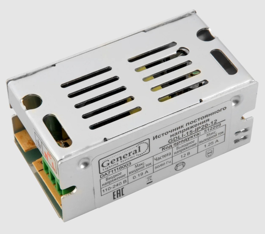 фото Блок питания для светодиодной ленты General 15W 