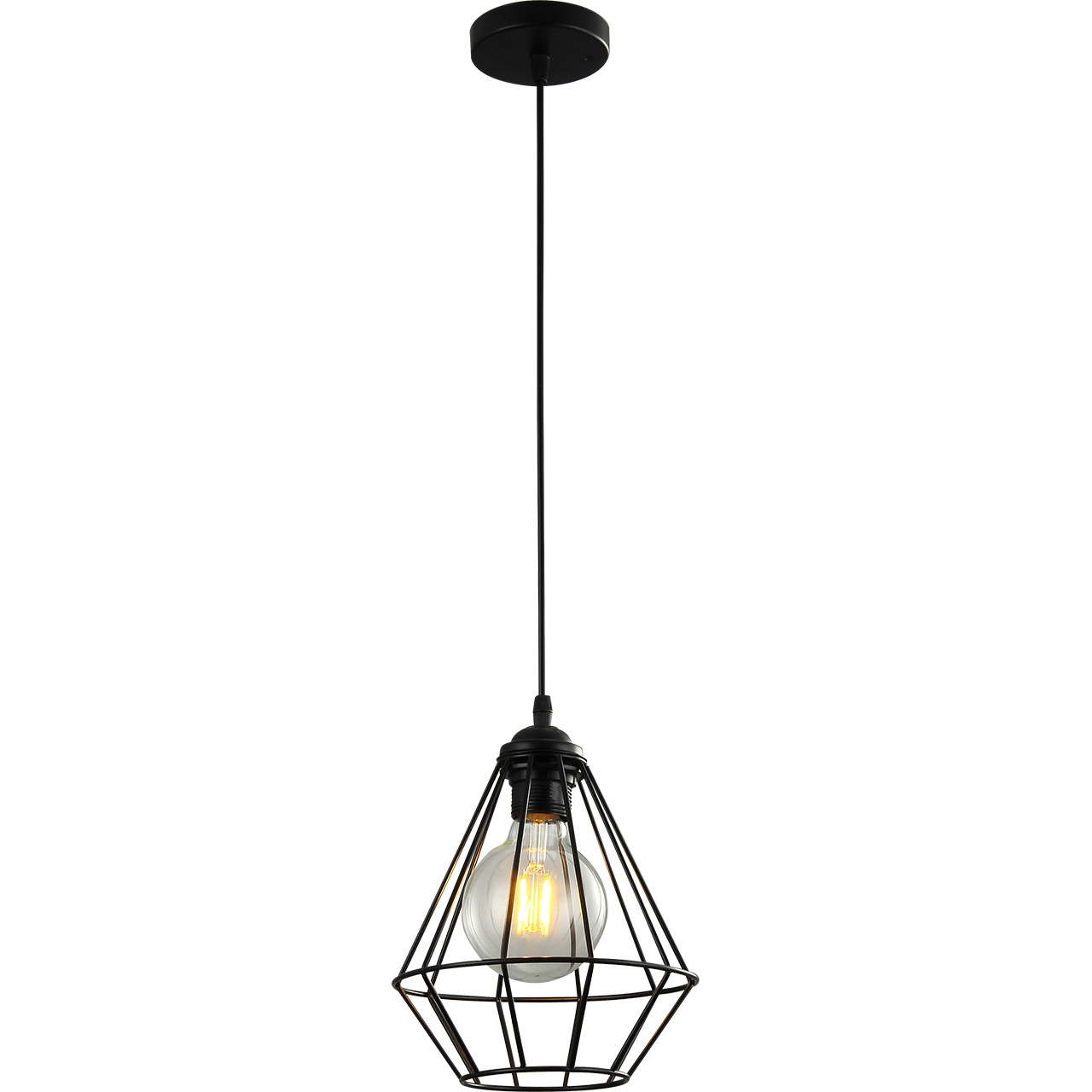 фото ЛЮСТРА ПОДВЕСНАЯ 1*60ВТ E27 MD.1704-1-P BK 