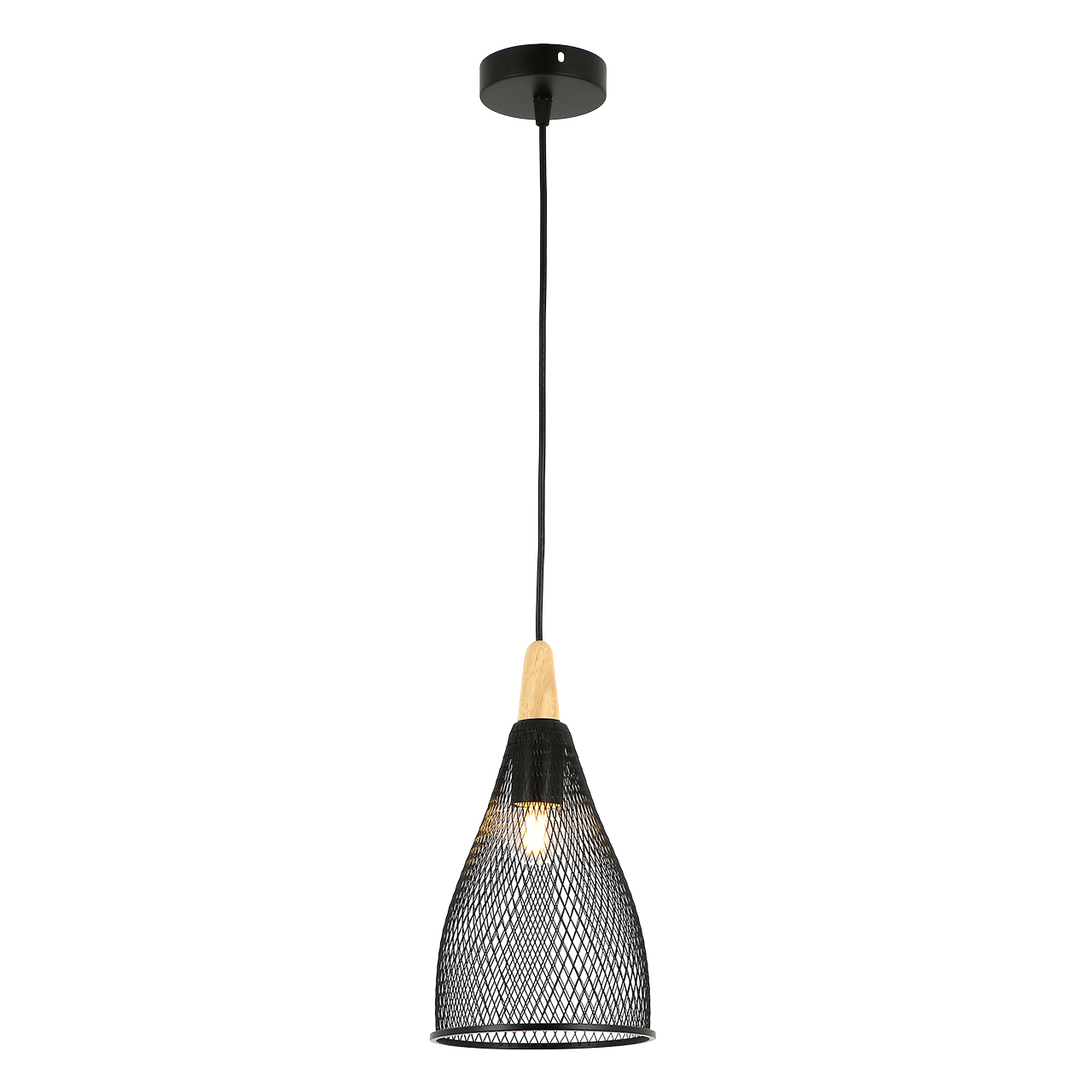 фото ЛЮСТРА ПОДВЕСНАЯ 1*60ВТ E27 MD.3092-1-P BK 